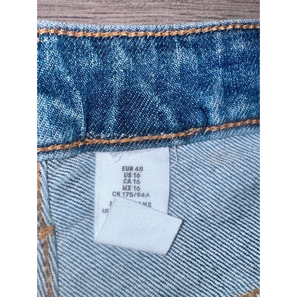 NWT H&M &Denim Ultra High Waist Mom Jeans Blue Size 16 - Picture 5 of 8
